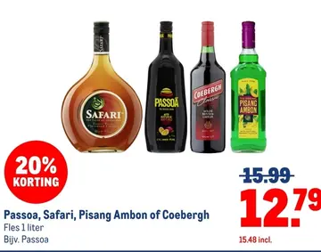 Aanbieding: Passoa, Safari, Pisang Ambon of Coebergh