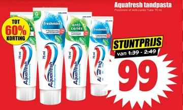 Aanbieding: Aquafresh tandpasta
