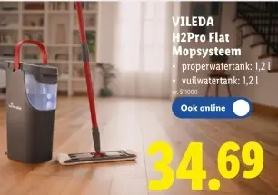 Promotie: H2Pro Flat Mopsysteem