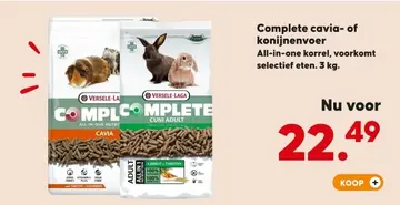 Aanbieding: Complete cavia- of konijnenvoer