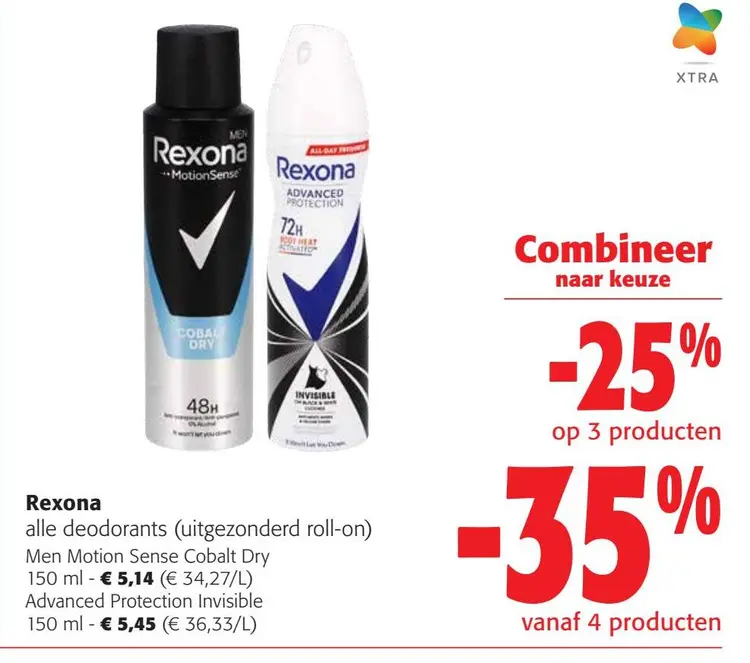 Aanbieding: Rexona alle deodorants (uitgezonderd roll-on)