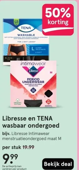 Aanbieding: Libresse en TENA wasbaar ondergoed