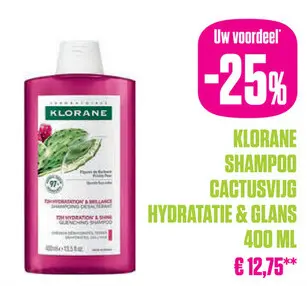 Aanbieding: Klorane Shampoo Cactusvijg Hydratatie & Glans 400 ml