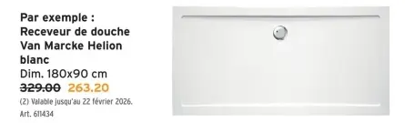 Offre: Receveur de douche