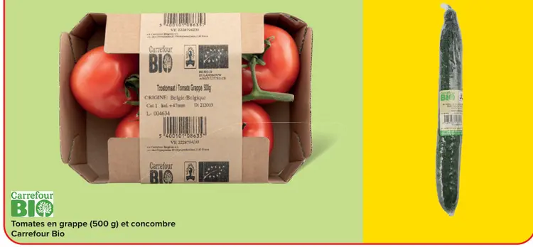 Offre: Tomates en grappe et concombre