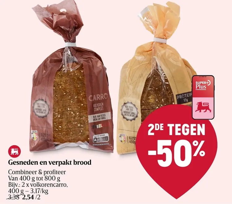 Promotie: Gesneden en verpakt brood