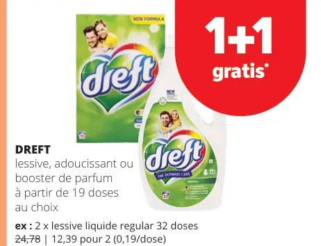 Offre: Lessive, adoucissant ou booster de parfum