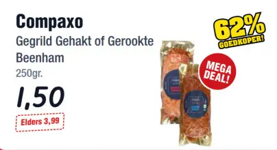 Aanbieding: Gegrild Gehakt of Gerookte Beenham