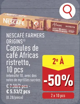 Offre: Capsules de café Africas ristretto