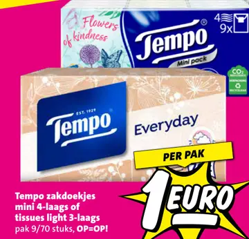 Aanbieding: Tempo zakdoekjes mini 4-laags