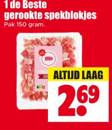 Aanbieding: gerookte spekblokjes