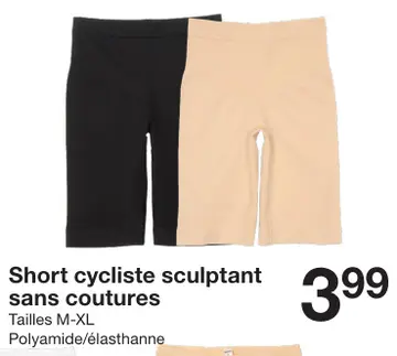 Offre: Short cycliste sculptant sans coutures