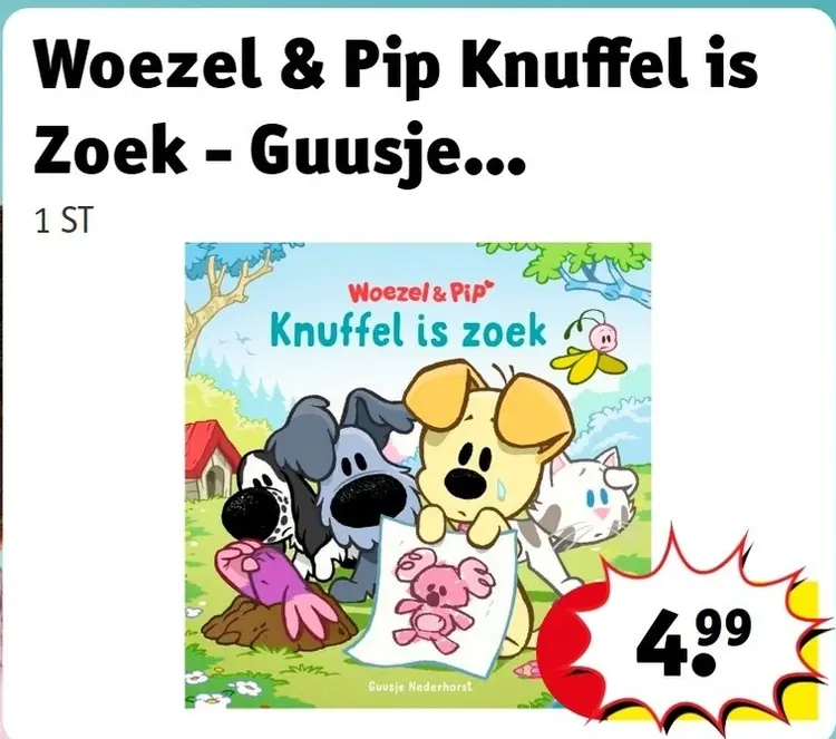 Aanbieding: Woezel & Pip Knuffel is Zoek - Guusje...
