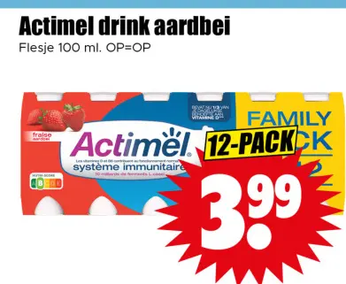 Aanbieding: Actimel drink aardbei