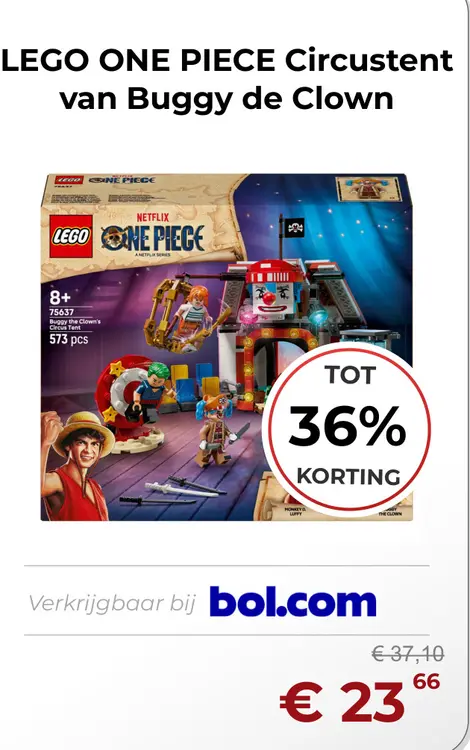 Aanbieding: ONE PIECE Circustent van Buggy de Clown