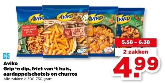 Grip 'n dip, friet van 't huis, aardappelschotels en churros
