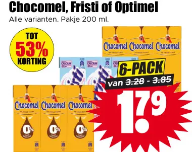 Aanbieding: Chocomel, Fristi of Optimel