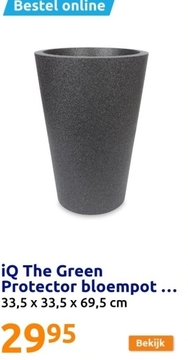 Aanbieding: iQ The Green Protector bloempot - zwart