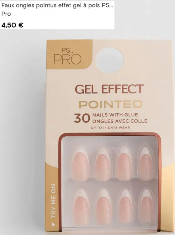 Offre: PS... PRO Faux ongles pointus effet gel à pois