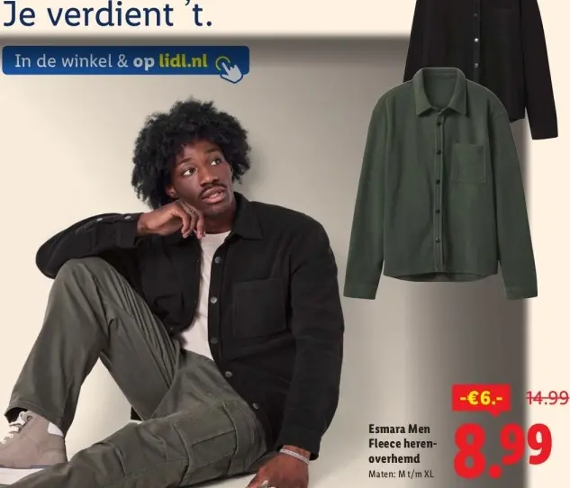 Aanbieding: Fleece heren-overhemd