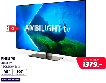 Aanbieding: Philips 48OLED848/12 4K UHD AMBILIGHT TV
