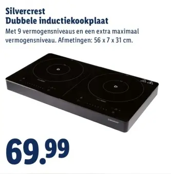 Aanbieding: Dubbele inductiekookplaat