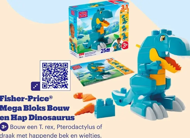 Aanbieding: Mega Bloks Bouwen en Hap Dinosaurus