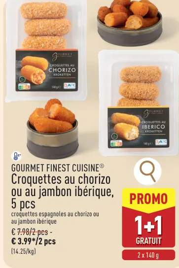Offre: Croquettes au chorizo ou au jambon ibérique