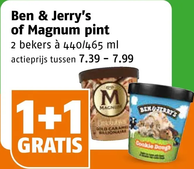 Aanbieding: Ben & Jerry's pint of Magnum pint