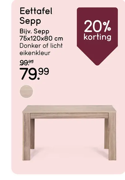 Aanbieding: Eettafel Sepp