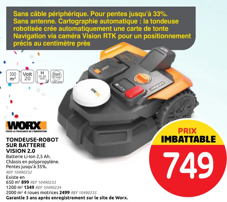Promotie: Tondeuse-robot sur batterie vision 2.0