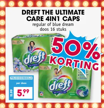 Aanbieding: Dreft the ultimate care 4in1 caps