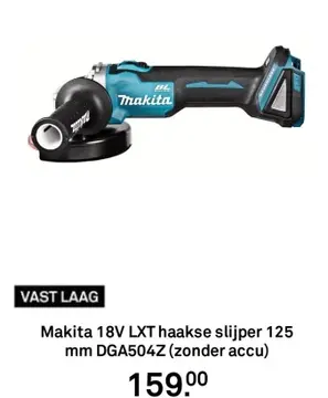 Aanbieding: Makita 18V LXT haakse slijper 125 mm DGA504Z (zonder accu)