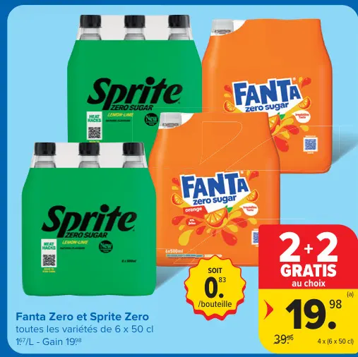 Offre: Fanta Zero et Sprite Zero