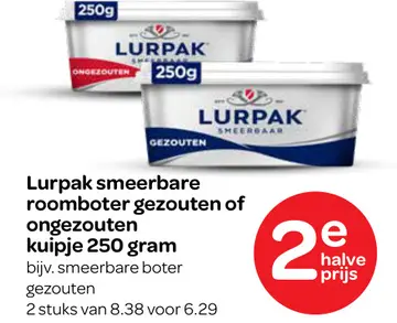Aanbieding: Lurpak smeerbare roomboter gezouten of ongezouten
