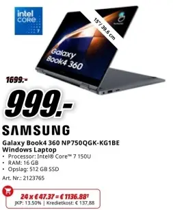 Aanbieding: Galaxy Book4 360 NP750QGK-KG1BE Windows Laptop