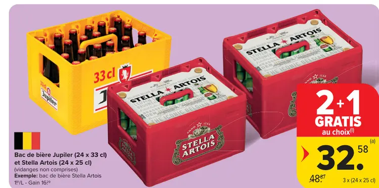 Offre: Bac de bière Jupiler et Stella Artois