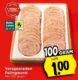 Versgesneden Palingworst