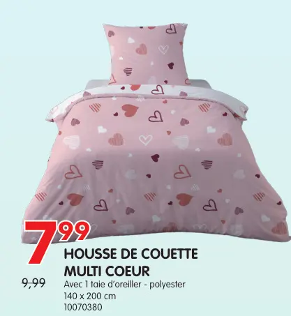 Offre: Housse de couette multi coeur