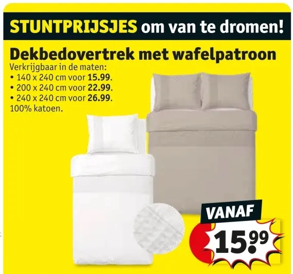 Promotie: Dekbedovertrek met wafelpatroon