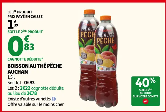 Offre: Boisson au thé pêche