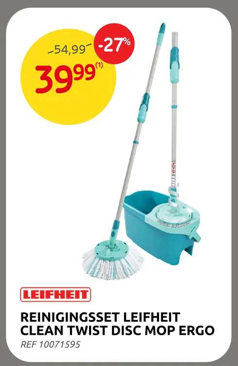 Promotie: Reinigingsset clean twist disc mop ergo