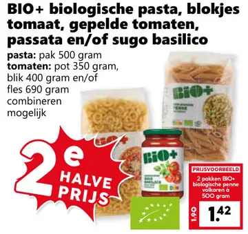 Aanbieding: Biologische pasta, blokjes tomaat, gepelde tomaten, passata en/of sugo basilico