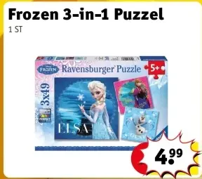 Aanbieding: Frozen 3-in-1 Puzzel