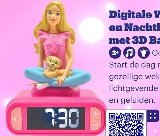 Promotie: Digitale Wekker en Nachtlampje met 3D Barbie