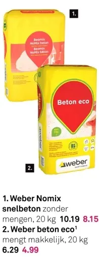 Aanbieding: Snelbeton of beton eco