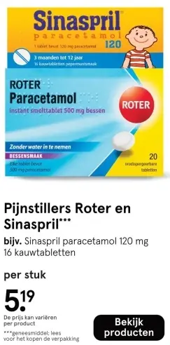 Aanbieding: Pijnstillers Roter en Sinaspril