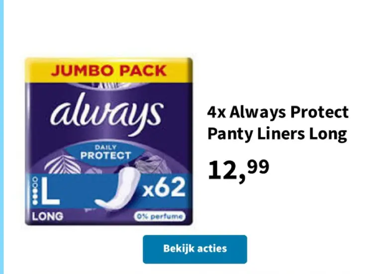 Aanbieding: Always Protect Panty Liners Long