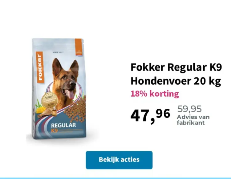 Aanbieding: Fokker Regular K9