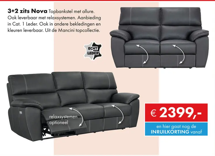 Aanbieding: Nova 3+2 zits